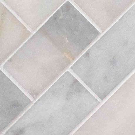 Marble Tiles - Carrara T Honed Subway Marble Tiles 70x140x10mm - intmarble