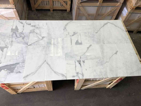 Marble Tiles - Statuario Bella Marble Polished Tile 305x610x10mm - intmarble