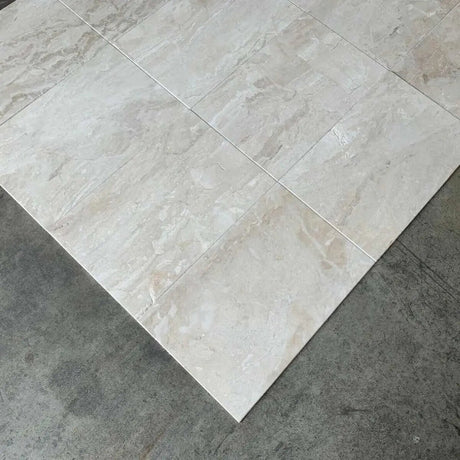 Marble Tiles - Diana Royal Tumbled Antiqued Marble Tile 406x610x12mm - intmarble