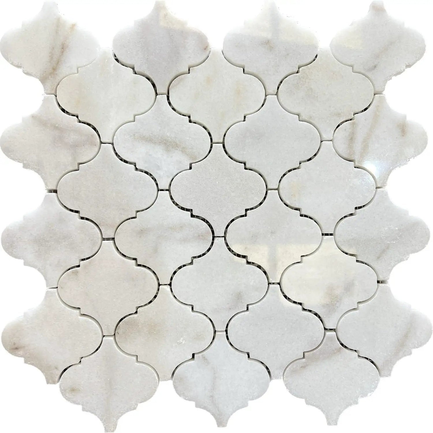 Calacatta Amber Polished Arabesque Lantern Marble Mosaic Tiles ...